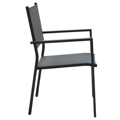 Τραπεζαρία Moly - Kliton σετ 3τεμ pakoworld ανθρακί και μαύρο αλουμίνιο-textilene σε ανθρακί απόχρωση 80x80x74εκ - Hippiehome.gr