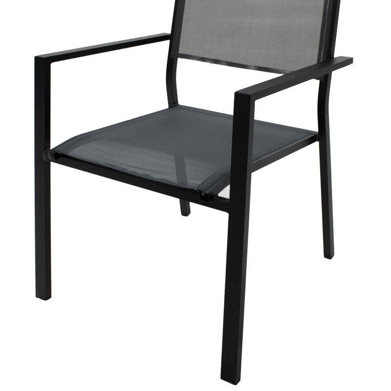 Τραπεζαρία Moly - Kliton σετ 3τεμ pakoworld ανθρακί και μαύρο αλουμίνιο-textilene σε ανθρακί απόχρωση 80x80x74εκ - Hippiehome.gr