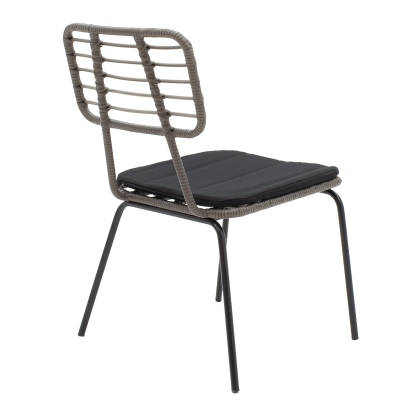 Τραπεζαρία Naoki-Kliton A σετ 5τεμ pakoworld μαύρο μέταλλο και ανθρακί αλουμίνιο 150x80x74εκ - Hippiehome.gr