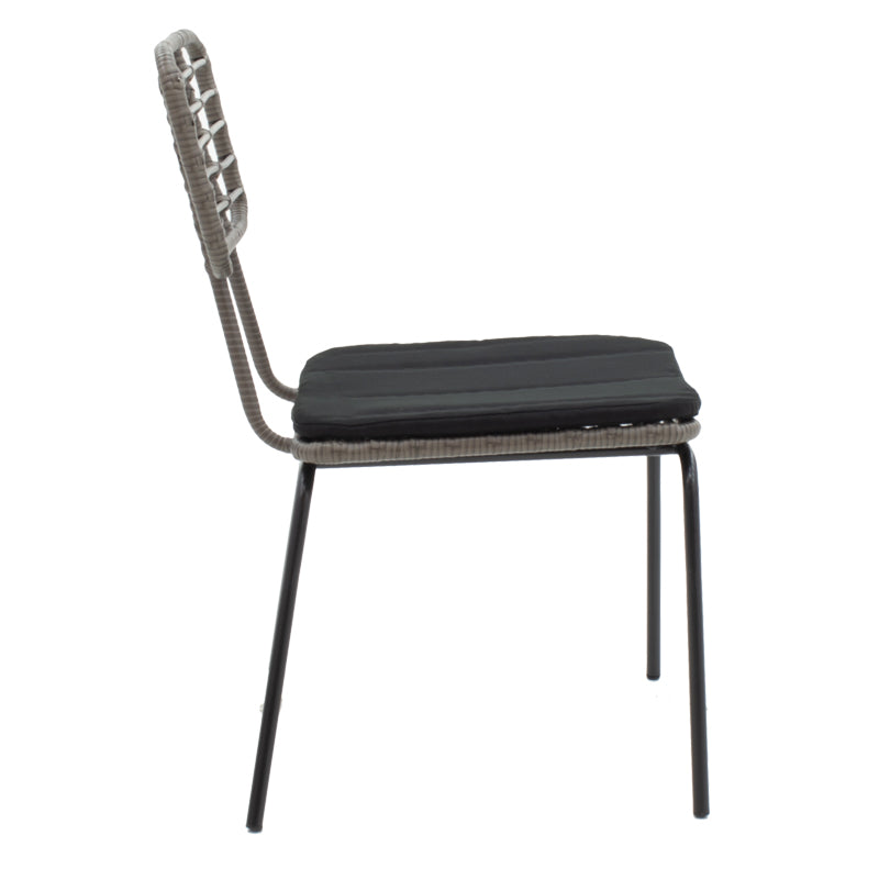 Τραπεζαρία Naoki-Kliton A σετ 5τεμ pakoworld μαύρο μέταλλο και ανθρακί αλουμίνιο 150x80x74εκ - Hippiehome.gr