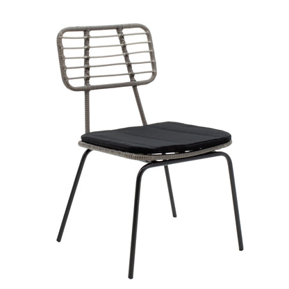 Τραπεζαρία Naoki-Kliton A σετ 7τεμ pakoworld μαύρο μέταλλο και ανθρακί αλουμίνιο 150x80x74εκ - Hippiehome.gr