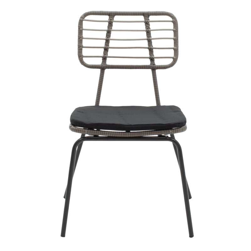 Τραπεζαρία Naoki-Kliton A σετ 7τεμ pakoworld μαύρο μέταλλο και ανθρακί αλουμίνιο 150x80x74εκ - Hippiehome.gr