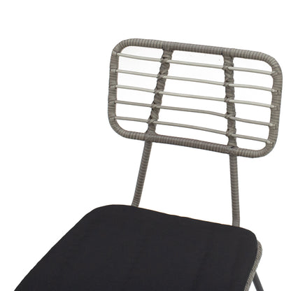 Τραπεζαρία Naoki-Kliton A σετ 7τεμ pakoworld μαύρο μέταλλο και ανθρακί αλουμίνιο 150x80x74εκ - Hippiehome.gr