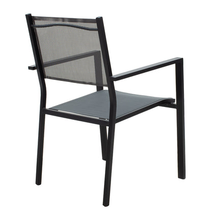 Τραπεζαρία Moly-Kliton A σετ 7τεμ pakoworld αλουμινίου και ανθρακί textilene 150x80x74εκ - Hippiehome.gr