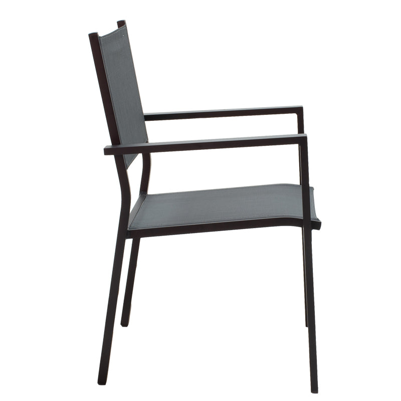 Τραπεζαρία Moly-Kliton A σετ 7τεμ pakoworld αλουμινίου και ανθρακί textilene 150x80x74εκ - Hippiehome.gr