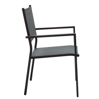 Τραπεζαρία Moly-Kliton A σετ 7τεμ pakoworld αλουμινίου και ανθρακί textilene 150x80x74εκ - Hippiehome.gr