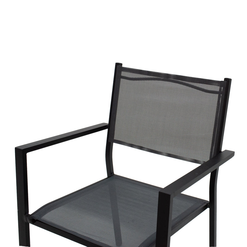 Τραπεζαρία Moly-Kliton A σετ 7τεμ pakoworld αλουμινίου και ανθρακί textilene 150x80x74εκ - Hippiehome.gr