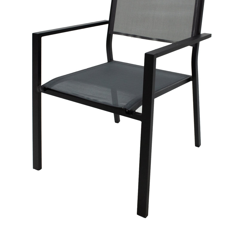 Τραπεζαρία Moly-Kliton A σετ 7τεμ pakoworld αλουμινίου και ανθρακί textilene 150x80x74εκ - Hippiehome.gr