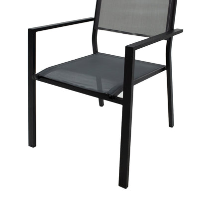 Τραπεζαρία Moly-Kliton A σετ 7τεμ pakoworld αλουμινίου και ανθρακί textilene 150x80x74εκ - Hippiehome.gr