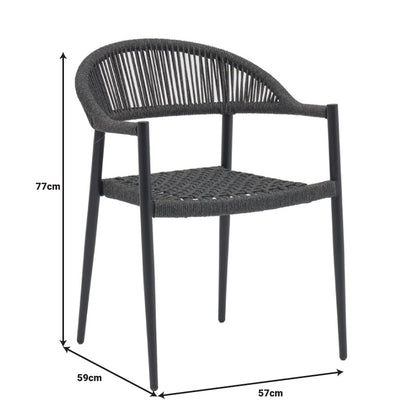 Τραπεζαρία Thorio-Freiburg σετ 7τεμ pakoworld ανθρακί αλουμίνιο και plywood σε φυσική απόχρωση 160x90x75εκ - Hippiehome.gr