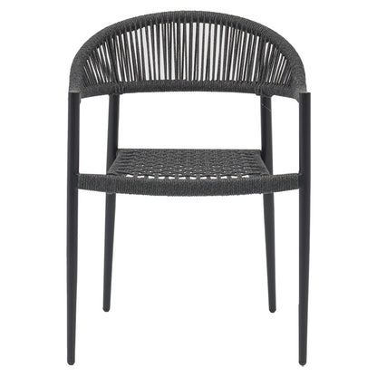 Τραπεζαρία Freiburg-Kliton A σετ 5τεμ pakoworld αλουμινίου και σχοινί σε ανθρακί απόχρωση 150x80x74εκ - Hippiehome.gr