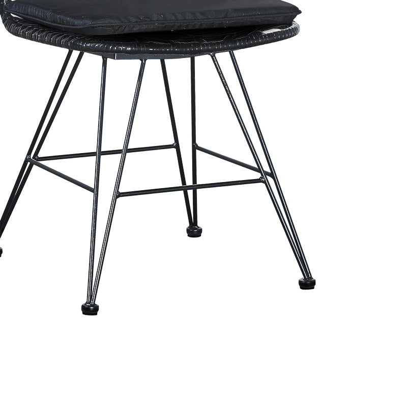 Τραπεζαρία Naoki-Kliton II σετ 7τεμ pakoworld ανθρακί αλουμίνιο και pe rattan σε μαύρη απόχρωση 150x80x74εκ - Hippiehome.gr