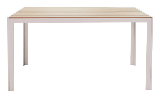 Τραπεζαρία Nares-Norture A σετ 5τεμ pakoworld λευκό αλουμίνιο και plywood σε φυσική απόχρωση 140x80x72.5εκ - Hippiehome.gr