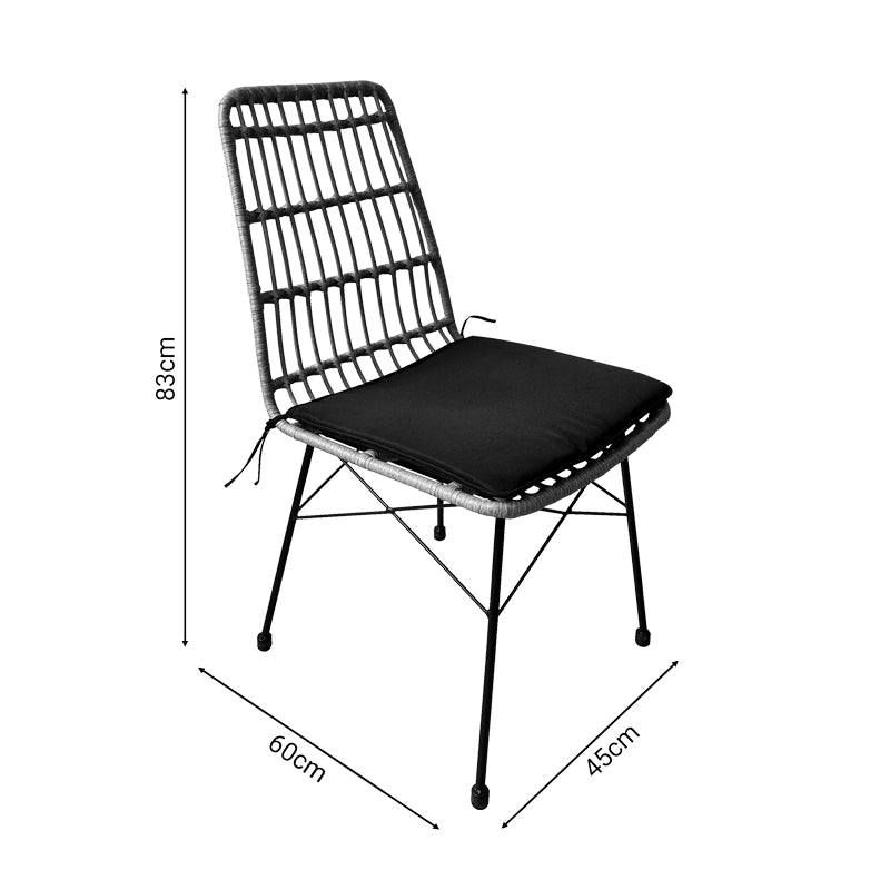 Τραπεζαρία Naoki U σετ 7τεμ pakoworld rattan pe σε φυσική απόχρωση και μαύρο μέταλλο 160x90x78εκ - Hippiehome.gr