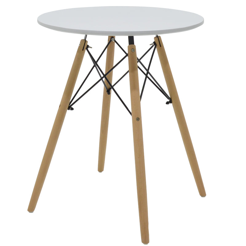 Dining table Aurora-Julita pakoworld set of 3 pp-mdf in white-natural shade Φ60x73cm