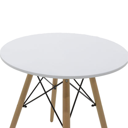 Dining table Aurora-Julita pakoworld set of 3 pp-mdf in white-natural shade Φ60x73cm