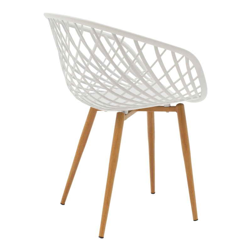 Τραπεζαρία Ezra-Natali pakoworld σετ 5τεμ pp-mdf σε λευκή-φυσική απόχρωση 80x80x76εκ - Hippiehome.gr