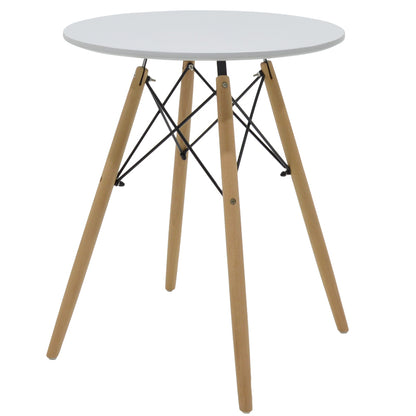 Dining table Ezra-Julita pakoworld set of 3 pp-mdf in white-natural shade Φ60x73cm