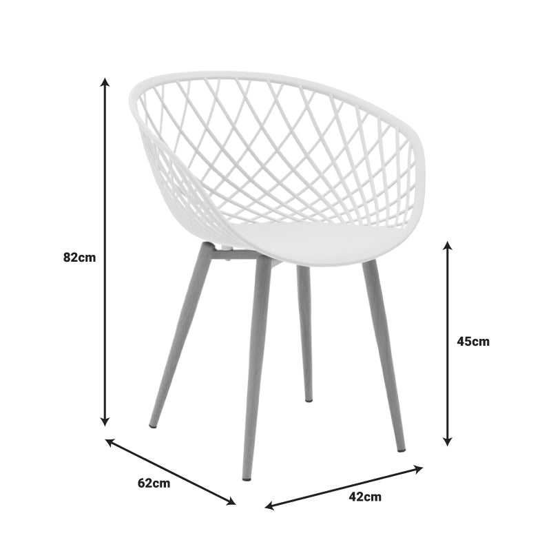 Dining table Ezra-Julita pakoworld set of 3 pp-mdf in white-natural shade Φ60x73cm