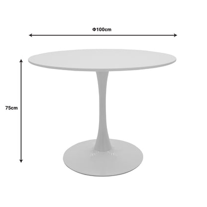 Τραπεζαρία Gaston-Balou pakoworld σετ 5τεμ pp-mdf σε μαύρη-φυσικό απόχρωση Φ100x73εκ - Hippiehome.gr