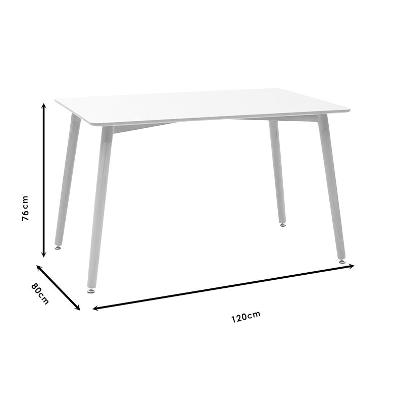 Dining table Aurora-Cuba pakoworld set of 5 pp-mdf in black-sonoma shade 120x70x76cm