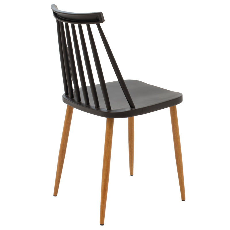 Τραπεζαρία Aurora-Balou pakoworld σετ 5τεμ pp-mdf σε μαύρη-φυσικό απόχρωση Φ120x73εκ - Hippiehome.gr