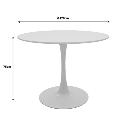 Τραπεζαρία Ezra-Balou pakoworld σετ 5τεμ pp-mdf σε μαύρη απόχρωση Φ120x73εκ - Hippiehome.gr