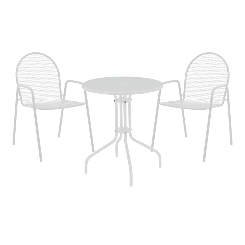 Τραπεζαρία Vergo-Tarete pakoworld σετ 3τεμ μέταλλο σε λευκή απόχρωση - Hippiehome.gr