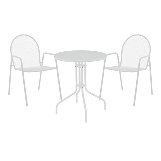 Τραπεζαρία Vergo-Tarete pakoworld σετ 3τεμ μέταλλο σε λευκή απόχρωση - Hippiehome.gr