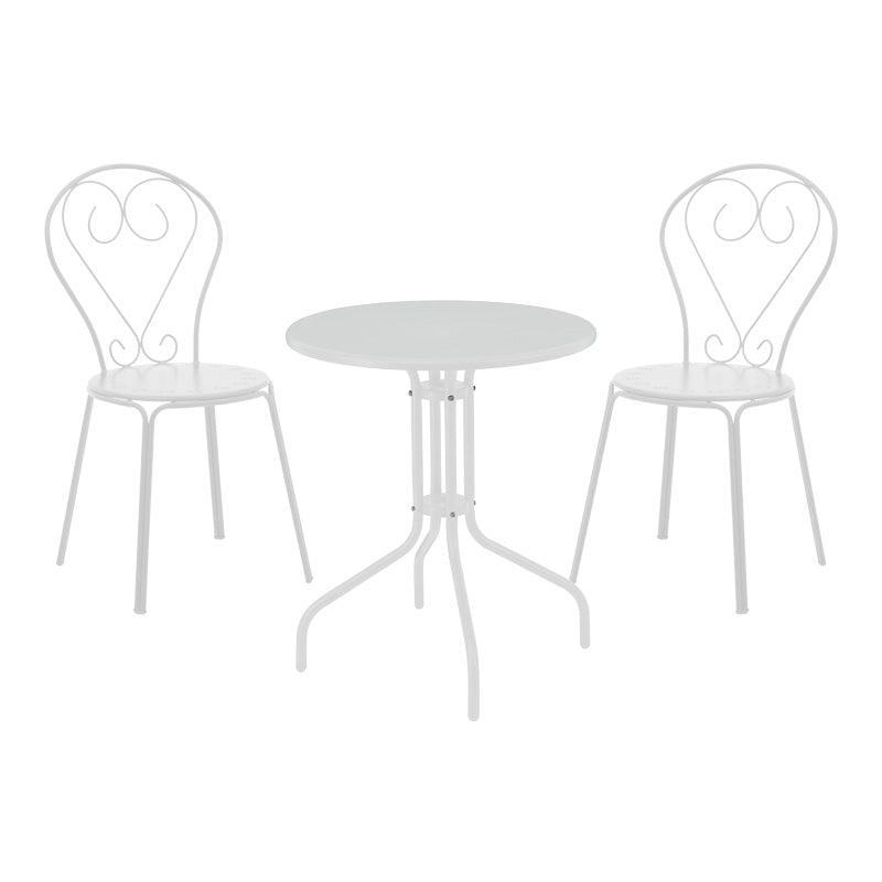 Τραπεζαρία Vergo-Chari pakoworld σετ 3τεμ μέταλλο σε λευκή απόχρωση - Hippiehome.gr