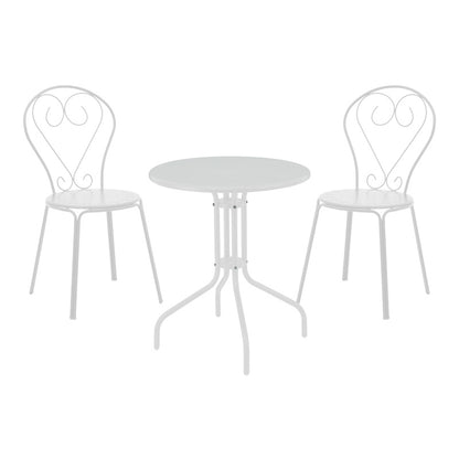 Τραπεζαρία Vergo-Chari pakoworld σετ 3τεμ μέταλλο σε λευκή απόχρωση - Hippiehome.gr