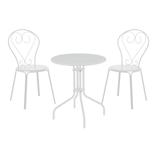 Τραπεζαρία Vergo-Chari pakoworld σετ 3τεμ μέταλλο σε λευκή απόχρωση - Hippiehome.gr