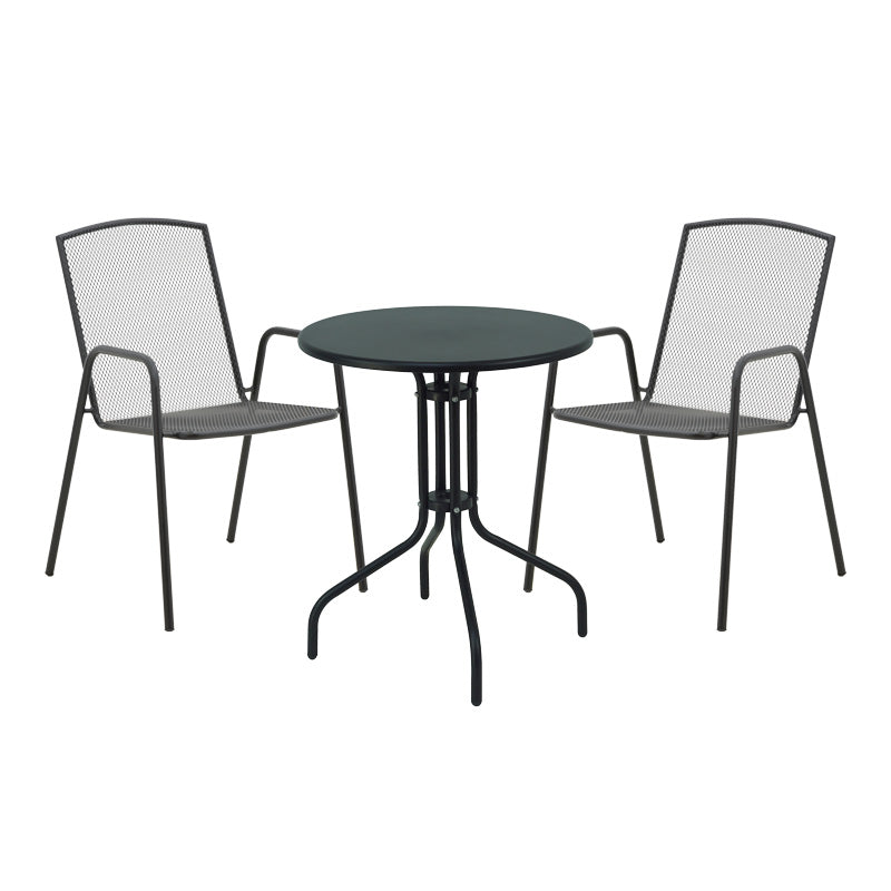 Τραπεζαρία Vergo-Pomedon pakoworld σετ 3τεμ μέταλλο σε μαύρη απόχρωση - Hippiehome.gr