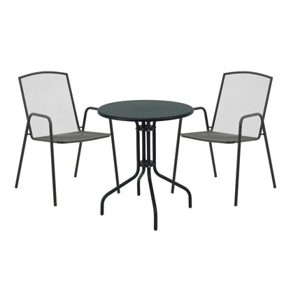 Τραπεζαρία Vergo-Pomedon pakoworld σετ 3τεμ μέταλλο σε μαύρη απόχρωση - Hippiehome.gr