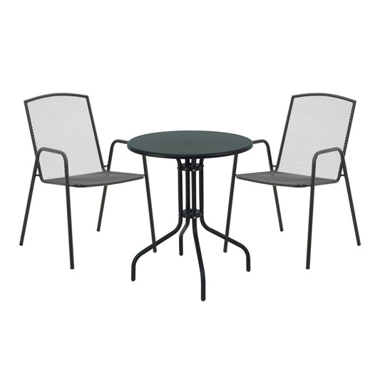 Τραπεζαρία Vergo-Pomedon pakoworld σετ 3τεμ μέταλλο σε μαύρη απόχρωση - Hippiehome.gr