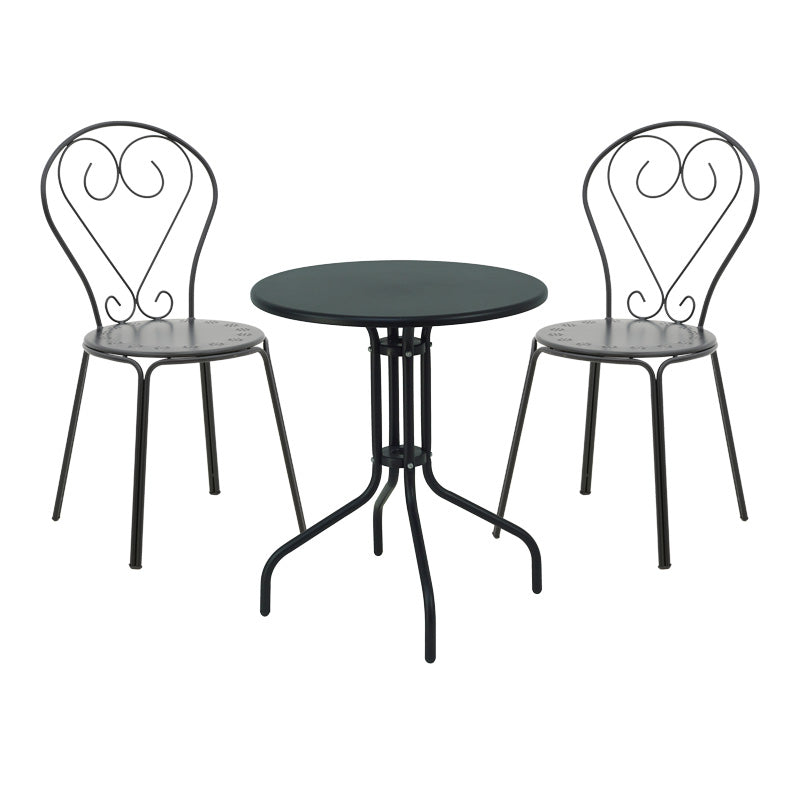 Τραπεζαρία Vergo-Chari pakoworld σετ 3τεμ μέταλλο σε μαύρη απόχρωση - Hippiehome.gr