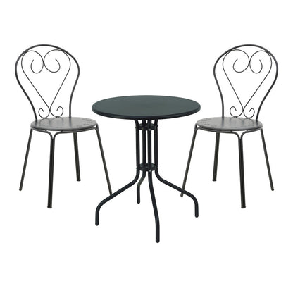 Τραπεζαρία Vergo-Chari pakoworld σετ 3τεμ μέταλλο σε μαύρη απόχρωση - Hippiehome.gr