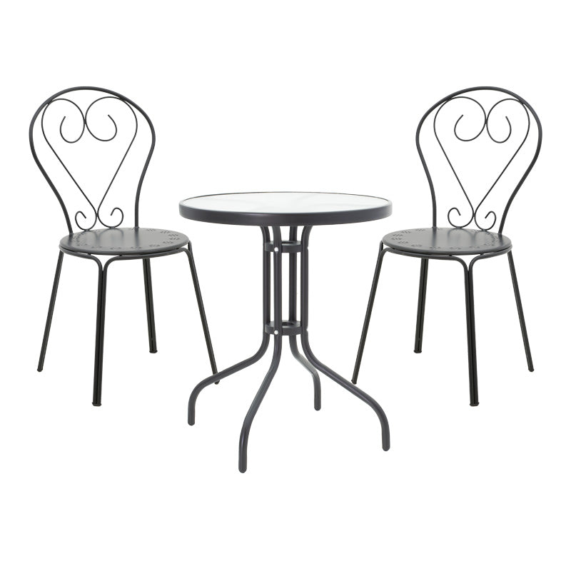 Τραπεζαρία Watson-Chari pakoworld σετ 3τεμ μέταλλο σε μαύρη απόχρωση - Hippiehome.gr