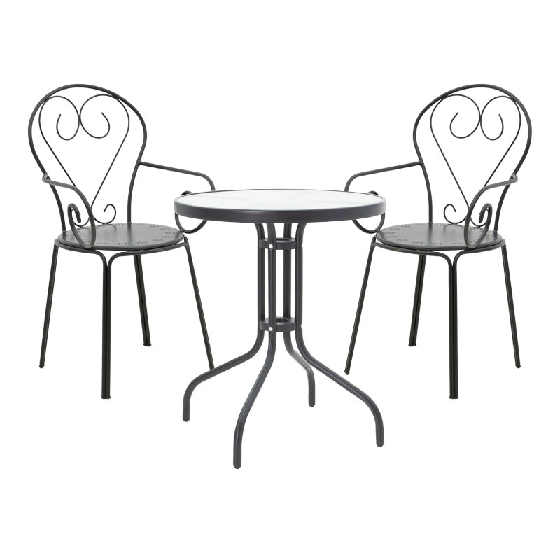 Τραπεζαρία Watson-Monasty pakoworld σετ 3τεμ μέταλλο σε μαύρη απόχρωση - Hippiehome.gr