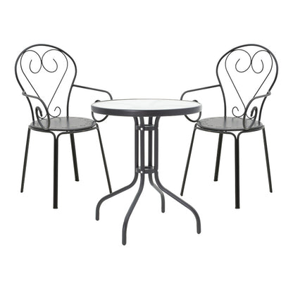 Τραπεζαρία Watson-Monasty pakoworld σετ 3τεμ μέταλλο σε μαύρη απόχρωση - Hippiehome.gr