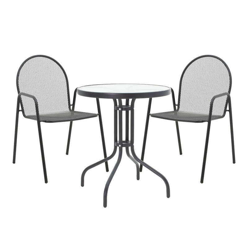 Τραπεζαρία Watson-Tarete pakoworld σετ 3τεμ μέταλλο σε μαύρη απόχρωση - Hippiehome.gr