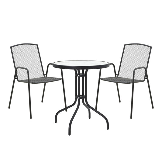 Τραπεζαρία Watson-Pomedon pakoworld σετ 3τεμ μέταλλο σε μαύρη απόχρωση - Hippiehome.gr