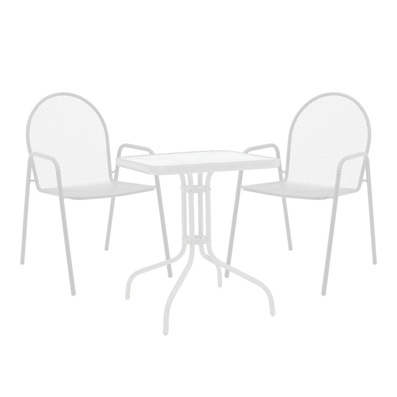 Τραπεζαρία Watson-Tarete pakoworld σετ 3τεμ μέταλλο σε λευκή απόχρωση - Hippiehome.gr