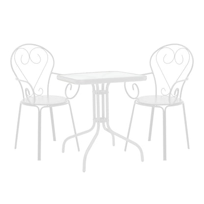 Τραπεζαρία Watson-Monasty pakoworld σετ 3τεμ μέταλλο σε λευκή απόχρωση - Hippiehome.gr