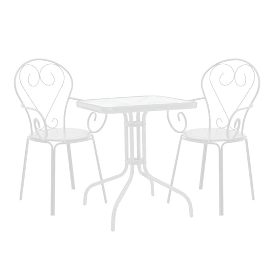 Τραπεζαρία Watson-Monasty pakoworld σετ 3τεμ μέταλλο σε λευκή απόχρωση - Hippiehome.gr