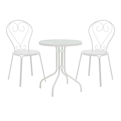 Τραπεζαρία Watson-Chari pakoworld σετ 3τεμ μέταλλο σε λευκή απόχρωση - Hippiehome.gr