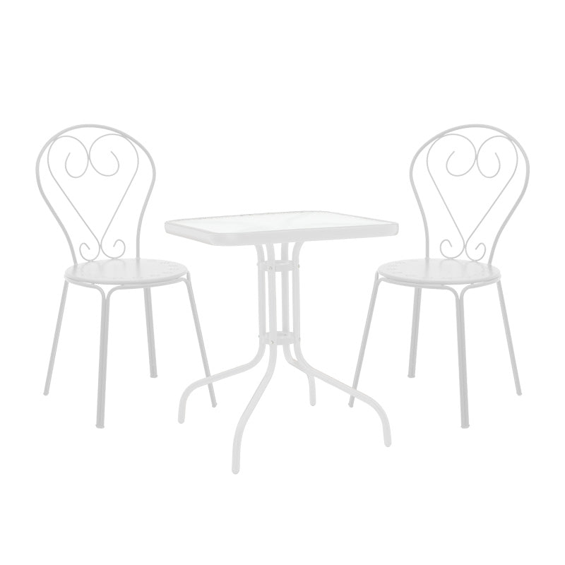 Τραπεζαρία Watson-Chari pakoworld σετ 3τεμ μέταλλο σε λευκή απόχρωση 70x70x70εκ - Hippiehome.gr