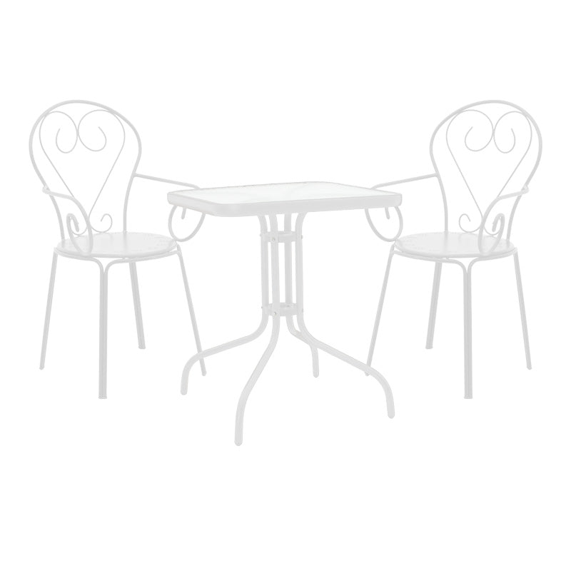 Τραπεζαρία Watson-Monasty pakoworld σετ 3τεμ μέταλλο σε λευκή απόχρωση 70x70x70εκ - Hippiehome.gr