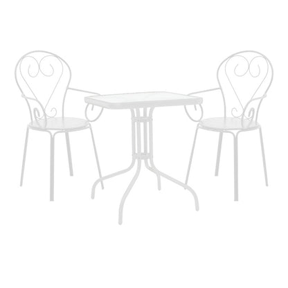 Τραπεζαρία Watson-Monasty pakoworld σετ 3τεμ μέταλλο σε λευκή απόχρωση 70x70x70εκ - Hippiehome.gr