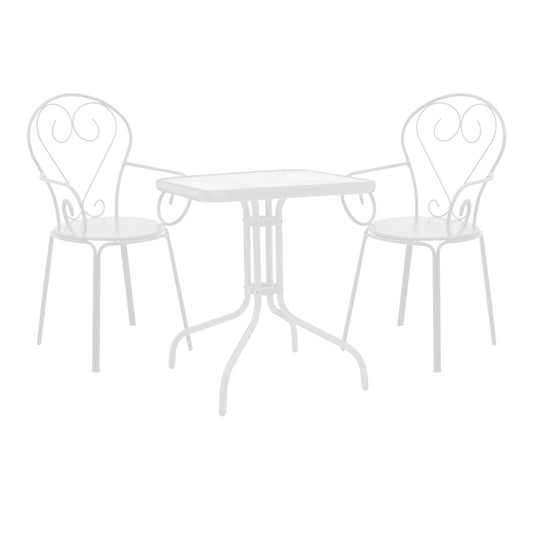 Τραπεζαρία Watson-Monasty pakoworld σετ 3τεμ μέταλλο σε λευκή απόχρωση 70x70x70εκ - Hippiehome.gr